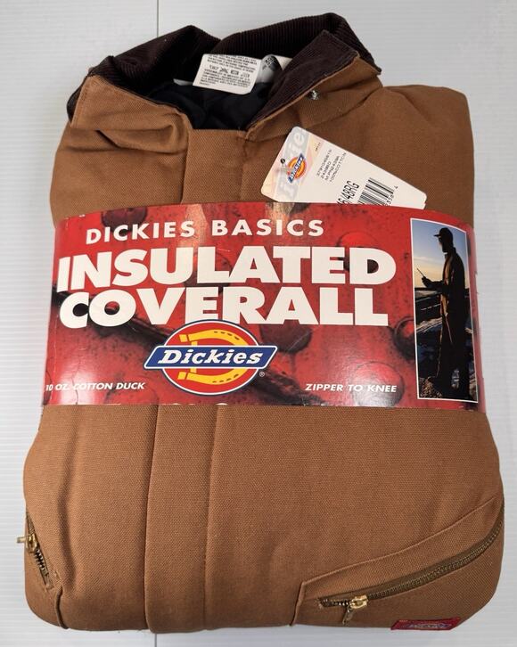 Dickies Other - Dickies NWT Men 46/48 Brown 10oz Duck Cotton Insulated Hooded Work Coveralls